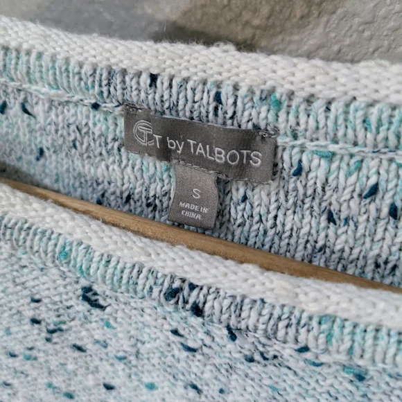 Talbots Sky Blue Speckled Crewneck Sweater - Picture 3 of 3